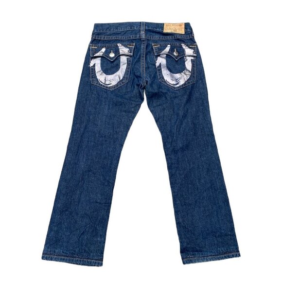 Vintage True Religion Jeans Size 34 Silver Horseshoe Blue - Picture 5 of 8